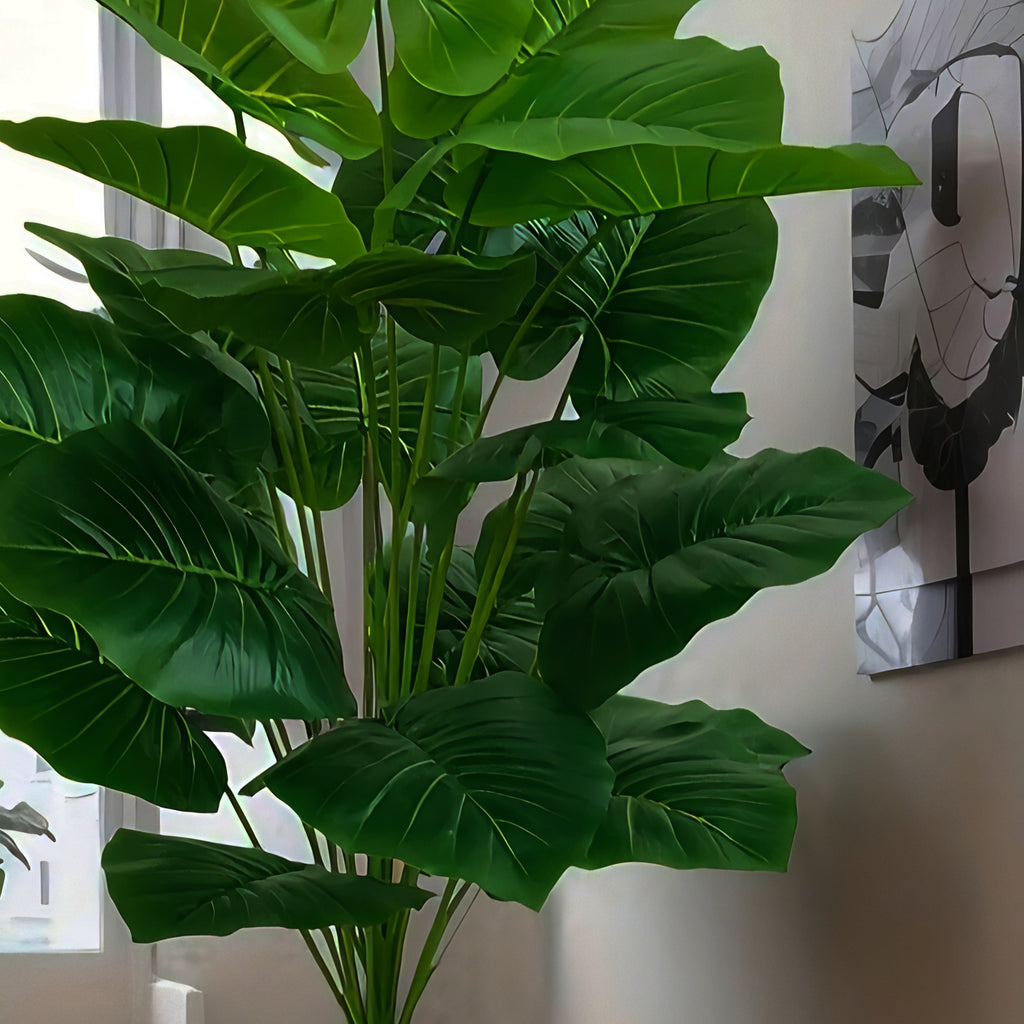 Artificial faux plant with 18 leaves